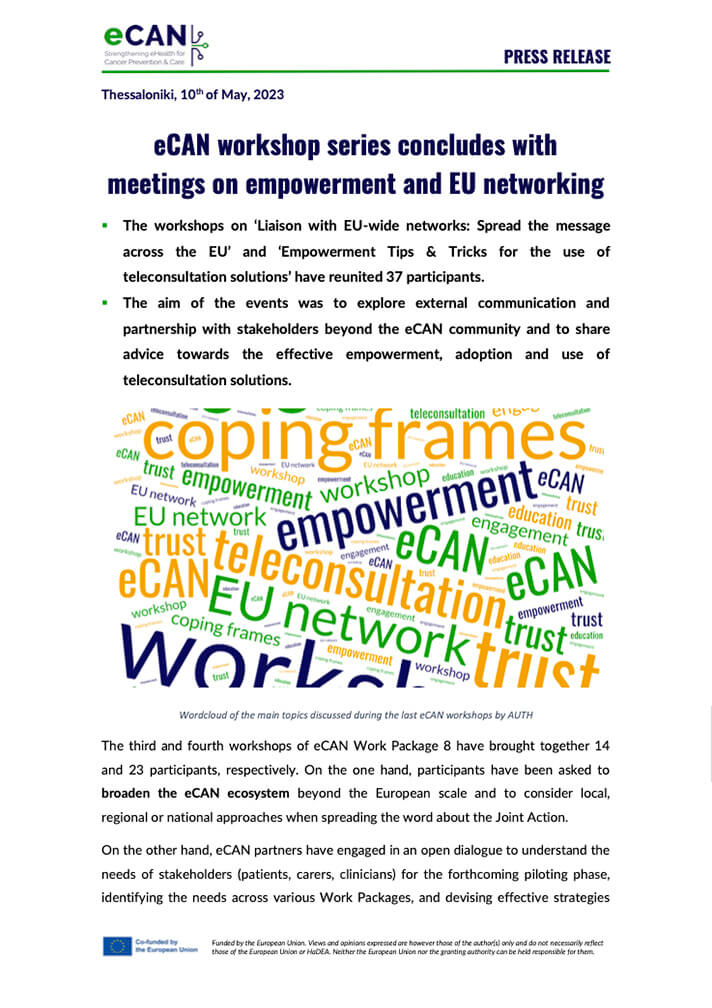 eCAN workshop series concludes with meetings on empowerment and EU networking PR12