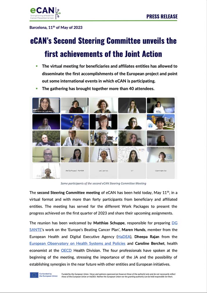 eCAN’s Second Steering Committee unveils the first achievements of the Joint Action